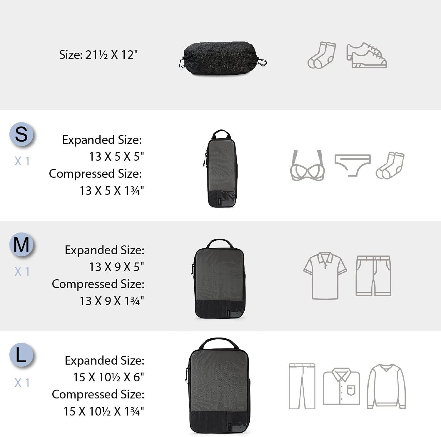 BAGSMART 6 Set /4 Set/2 Set Compression Packing Cubes for Travel, Lightweight Luggage Organizer Bags, Durable Space Saver Bags Travel Essentials - Image 2