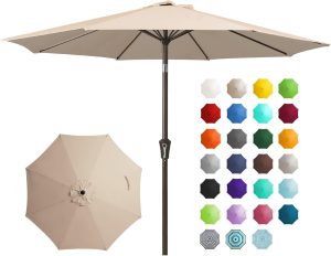 JEAREY 9FT Outdoor Patio Umbrella O...