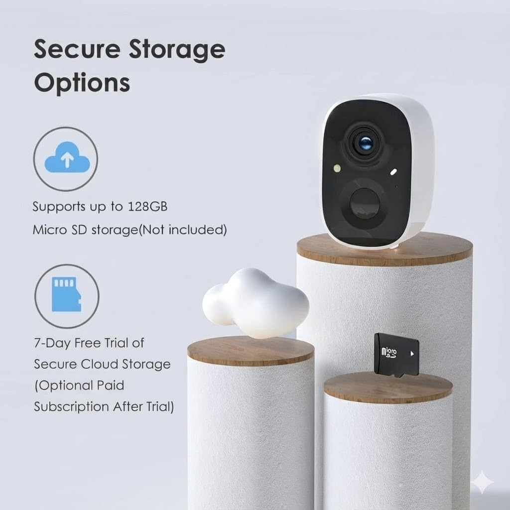 GMK Security Cameras Wireless Outdoor 4 Pack, 2K Battery Powered Cameras for Home Security, Color Night Vision, Motion Detection, 2-Way Talk, IP65 Waterproof, Remote Access, Cloud/SD Storage - Image 7
