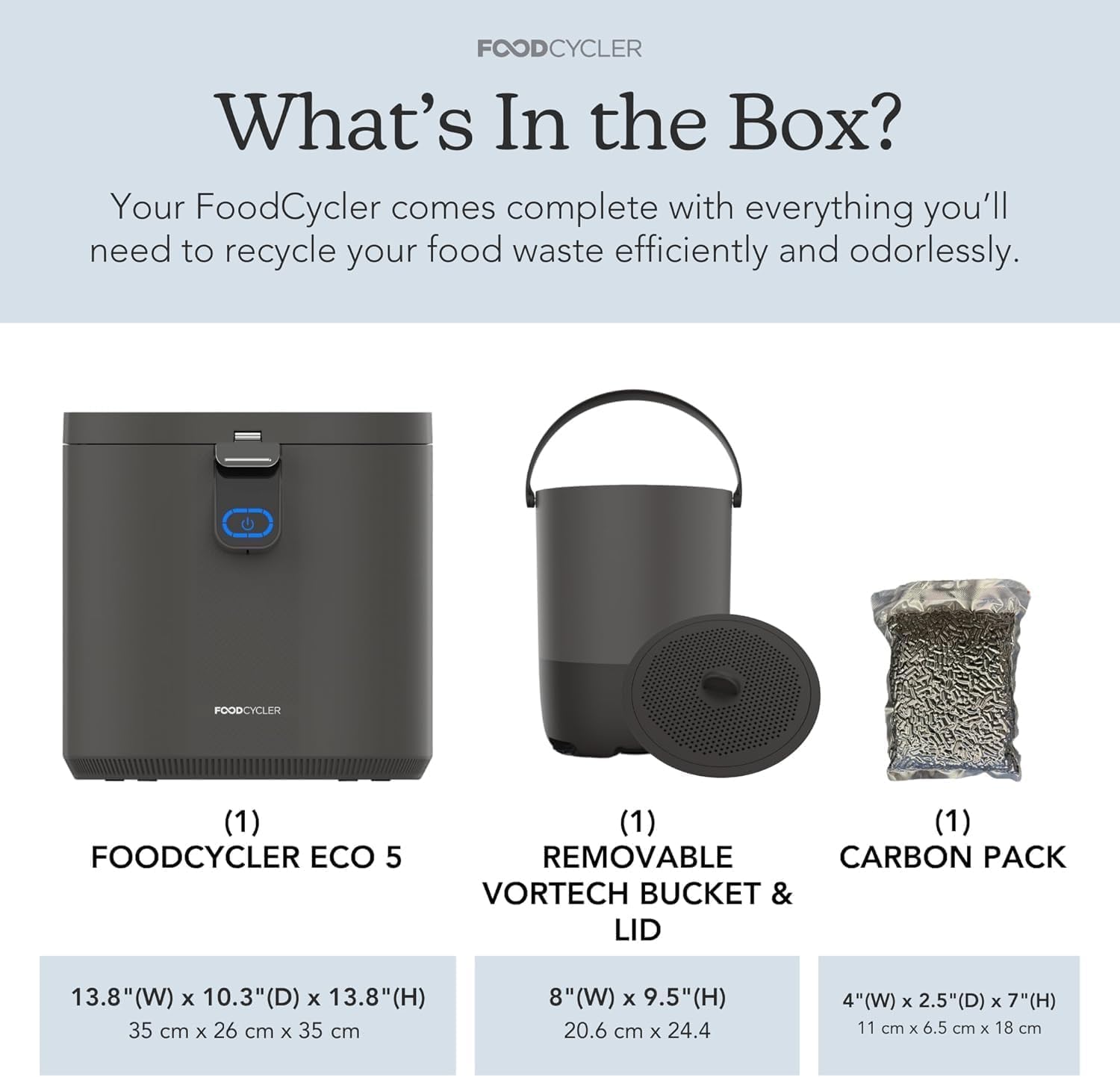 Food Cycler Eco 5 Award-Winning Kitchen Food Recycler | Indoor Composter Bin Alternative | Electric Countertop Food Disposer with Odorless 5L Indoor Food Waste Bin for Easy Waste Management | Grey - Image 3