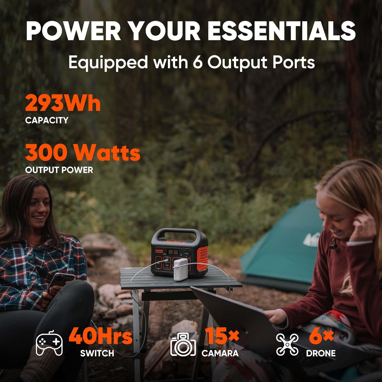 Jackery Portable Power Station Explorer 300, 292Wh Backup LiFePO4 Battery, Solar Generator for Outdoors Camping Travel Hunting Blackout (Solar Panel Optional) - Image 4
