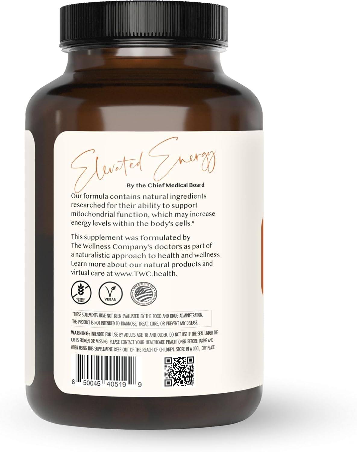 The Wellness Company Elevated Energy | 120 Capsules (2 Month Supply) | Natural Energy Booster with Herbal Extracts | Non-GMO, Vegan, Gluten Free - Image 2