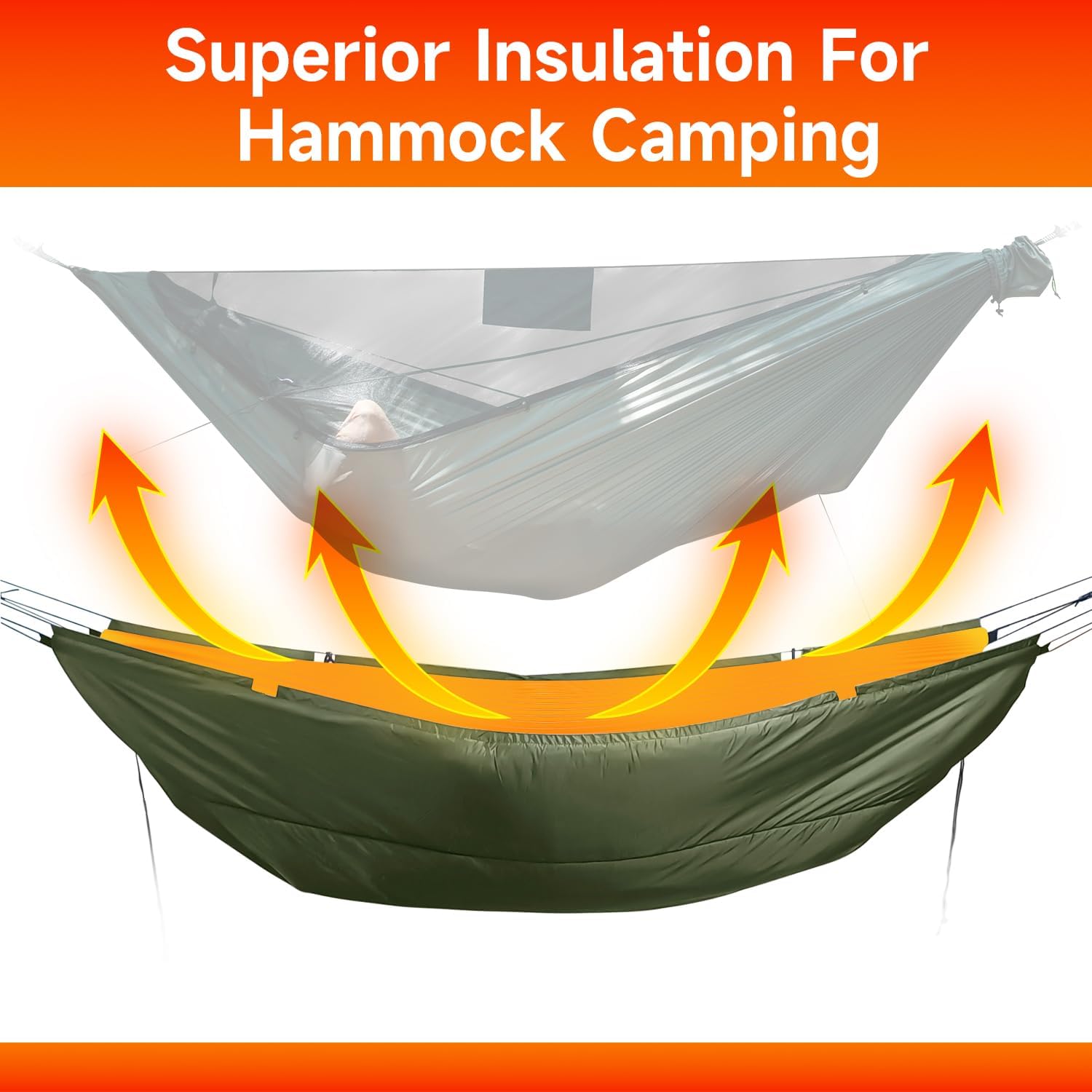 Hammock Underquilt for Camping Hammock, Warm Insulation Ultralight 4 Season Under Quilt for Hammocks, Portable for Hiking, Backpacking - Image 3