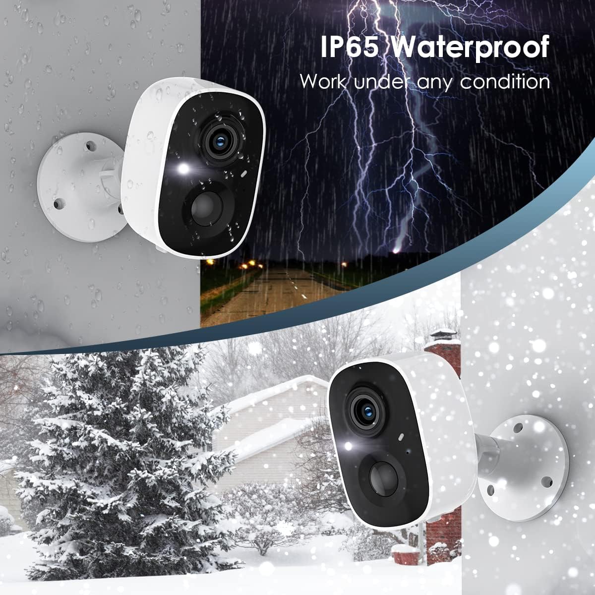 GMK Security Cameras Wireless Outdoor 4 Pack, 2K Battery Powered Cameras for Home Security, Color Night Vision, Motion Detection, 2-Way Talk, IP65 Waterproof, Remote Access, Cloud/SD Storage - Image 3