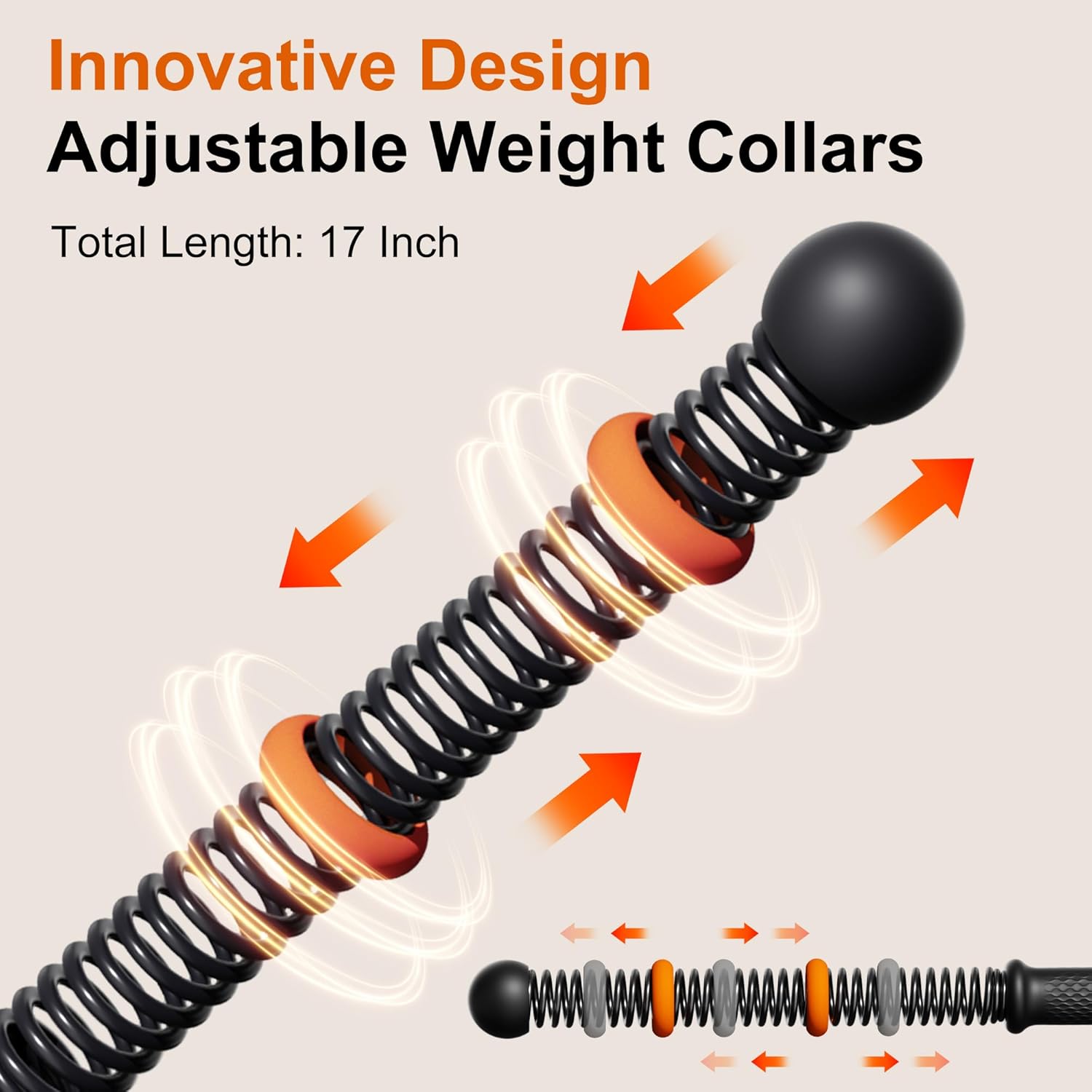 Adjustable Ropeless Battle Ropes, Portable Cordless Battle Ropes for Home Gym, Workout Equipment Exercise Rope for Low-Impact Workout, Strength & HIIT, for Men & Women (Black) - Image 2