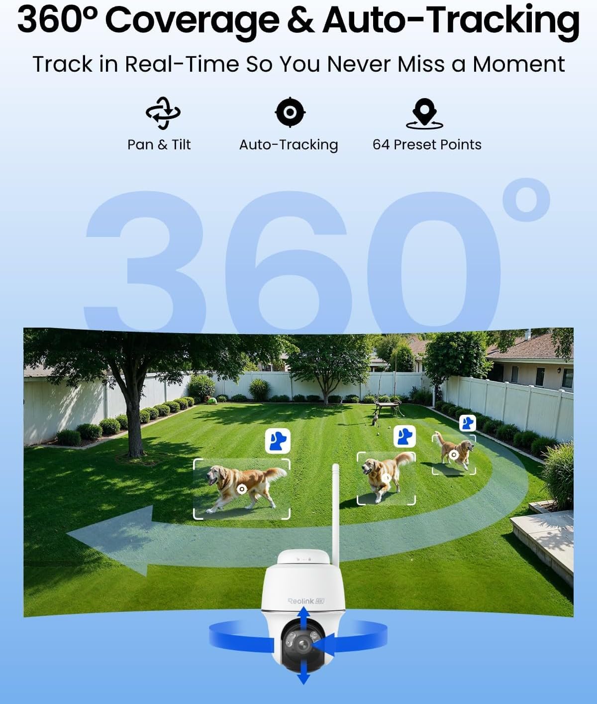 REOLINK 4K Solar Security Camera Outdoor, Encrypted Local Storage Camera System, 360° Pan Tilt, Smart Detection, No Monthly Fee, Home Hub with 4X PT Ultra + Solar Panel - Image 3