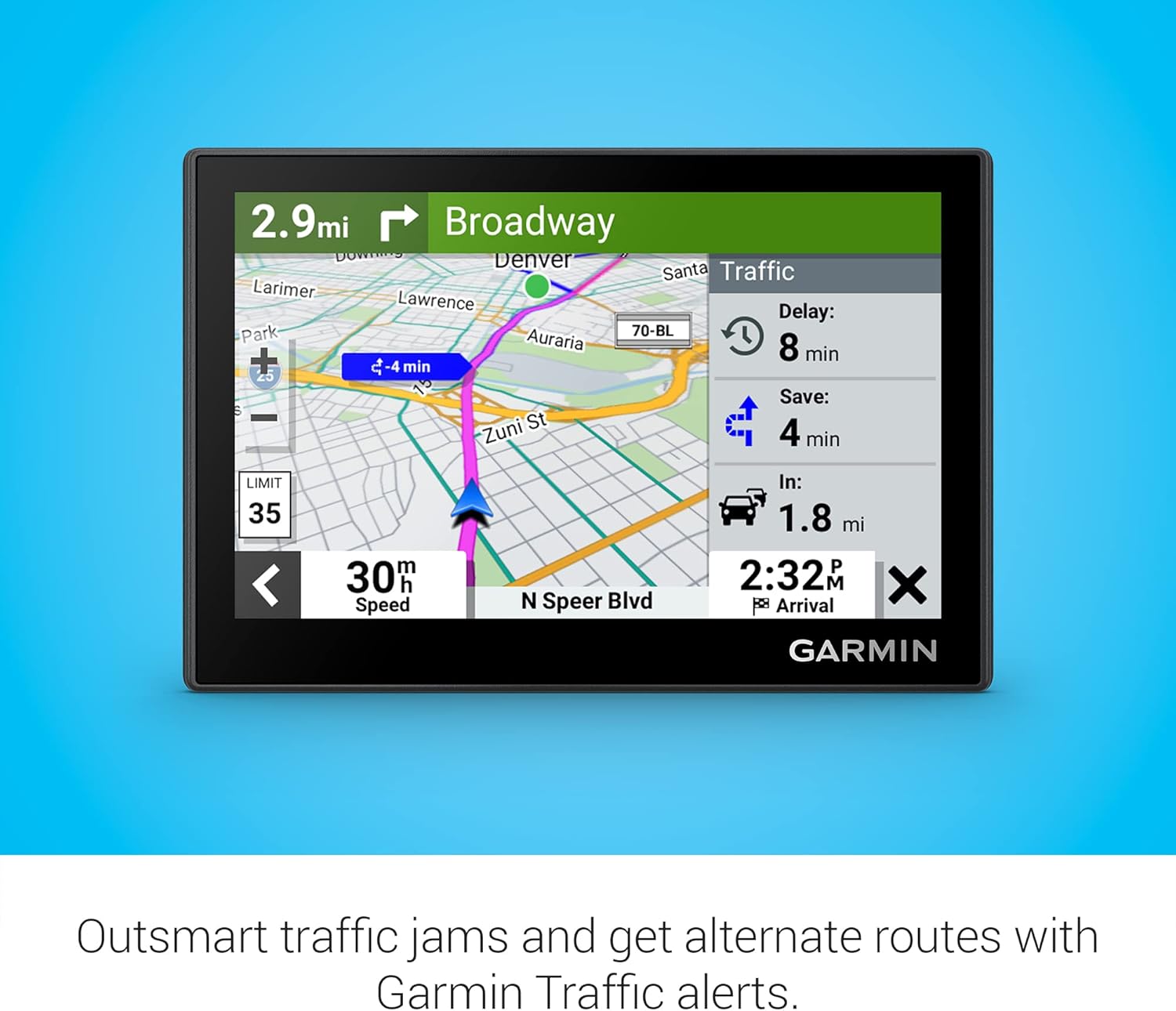 Garmin Drive™ 53 GPS Navigator, High-Resolution Touchscreen, Simple On-Screen Menus and Easy-to-See Maps, Driver Alerts - Image 3