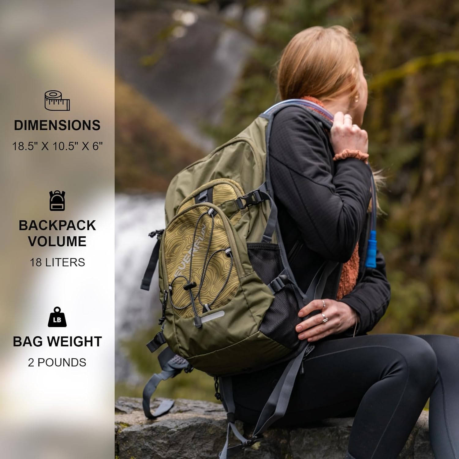 Everfun Hydration Backpack 18L with Water Bladder 2L/3L Hiking Water Backpack Women Men Hydration Pack Insulated Lightweight Day Hydropack with Storage for Hiking, Biking, Running, Festival - Image 8