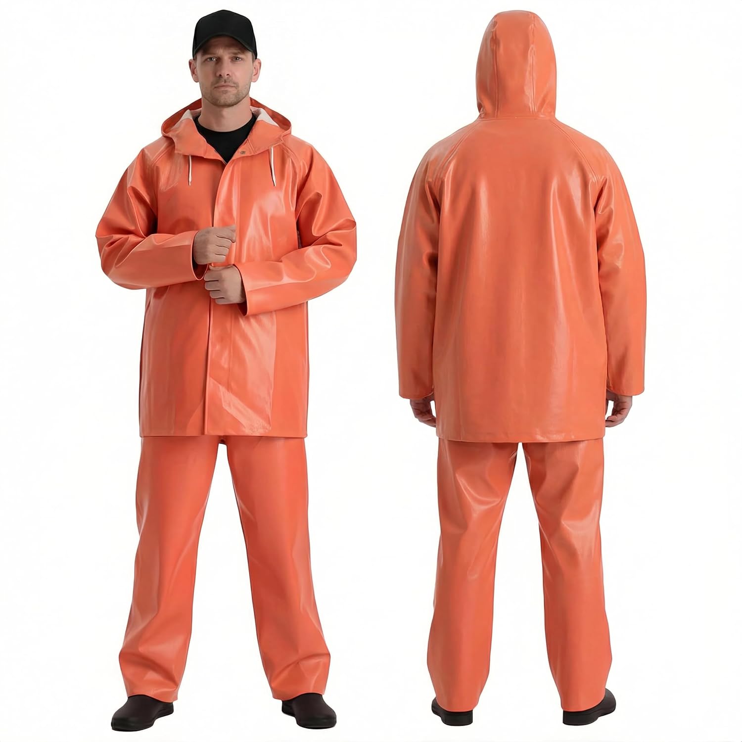 Men's Commercial Fishing Rain Suit: 0.70mm Heavy-Duty Waterproof Jacket & Bib Pants Set, Brigg 44 Industry Grade - Image 3