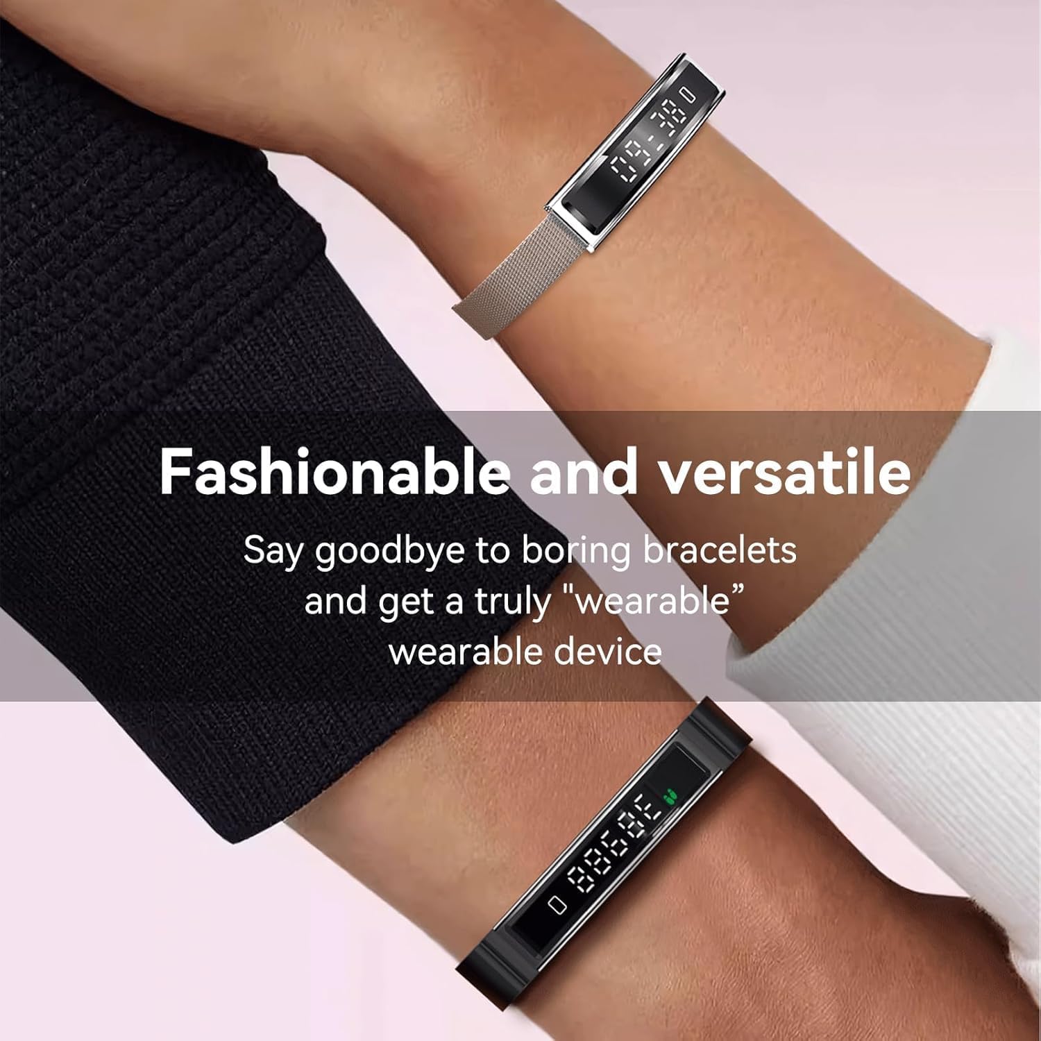 Health Smart Bracelet,Fitness Tracker with Heart Rate, Sleep Monitoring, Blood Oxygen, Step Counting for iOS and Android, No Subscription Fee, Waterproof(Black) - Image 4