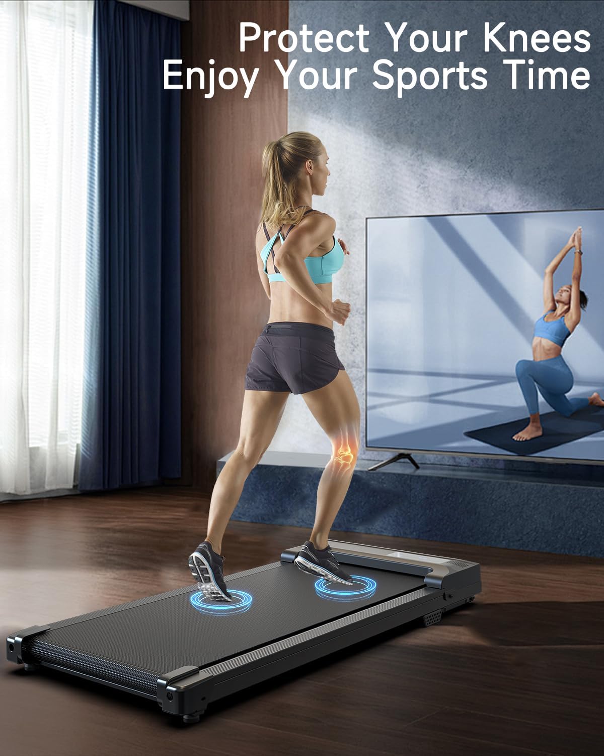 Walking Pad Treadmill for Home - Under Desk Treadmills Portable Mini Compact Walk Running Machine Pads Slim Lightweight Caminadora Eléctrica para Casa Office Small Spaces with Adjustable Speed Remote - Image 6