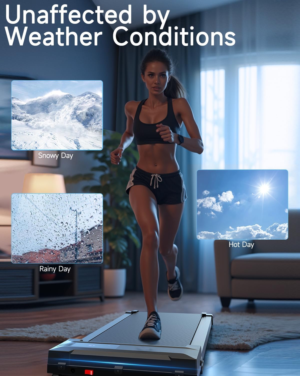 Walking Pad Treadmill for Home - Under Desk Treadmills Portable Mini Compact Walk Running Machine Pads Slim Lightweight Caminadora Eléctrica para Casa Office Small Spaces with Adjustable Speed Remote - Image 5