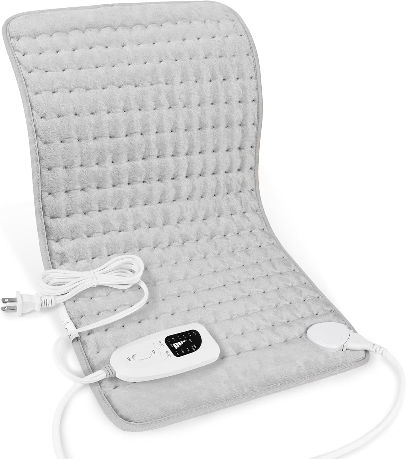 Deepsoon Heating Pad,Electric Heating Pads for Back,Neck,Moist Heating Pad for Abdomen Shoulder Knee Legs,Dry/Moist Heat&Auto Shut Off,Mother's Day Birthday for Men and Women,Light Gray,24x12 Inch