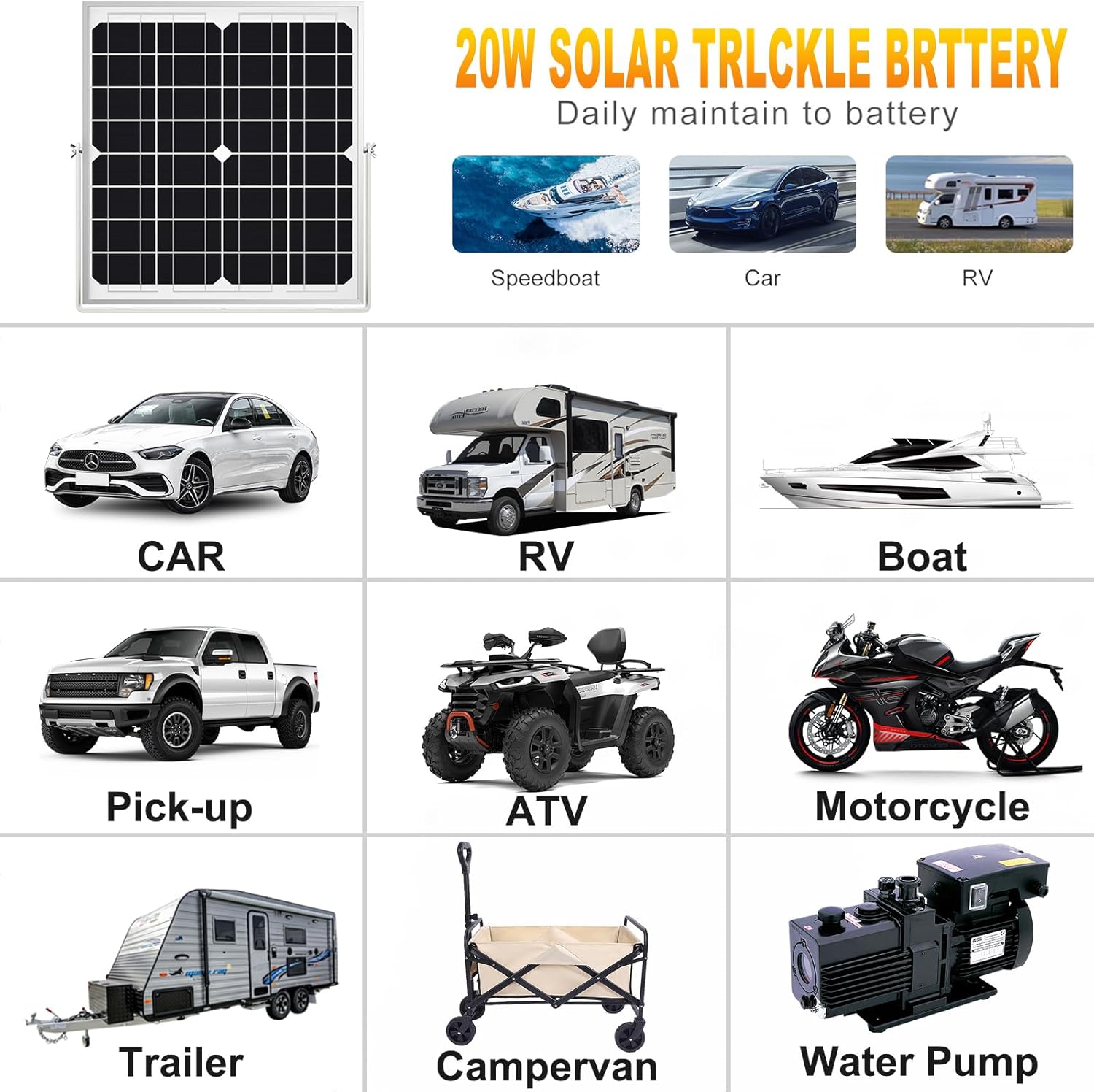 SOLPERK Solar Panel Kit 20W 12V, Waterproof Solar Battery Trickle Charger Maintainer + Smart MPPT Controller + Adjustable Mount Bracket for Boat Car RV Motorcycle Marine Automotive - Image 6