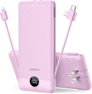 VEGER Portable Charger with Built-i...