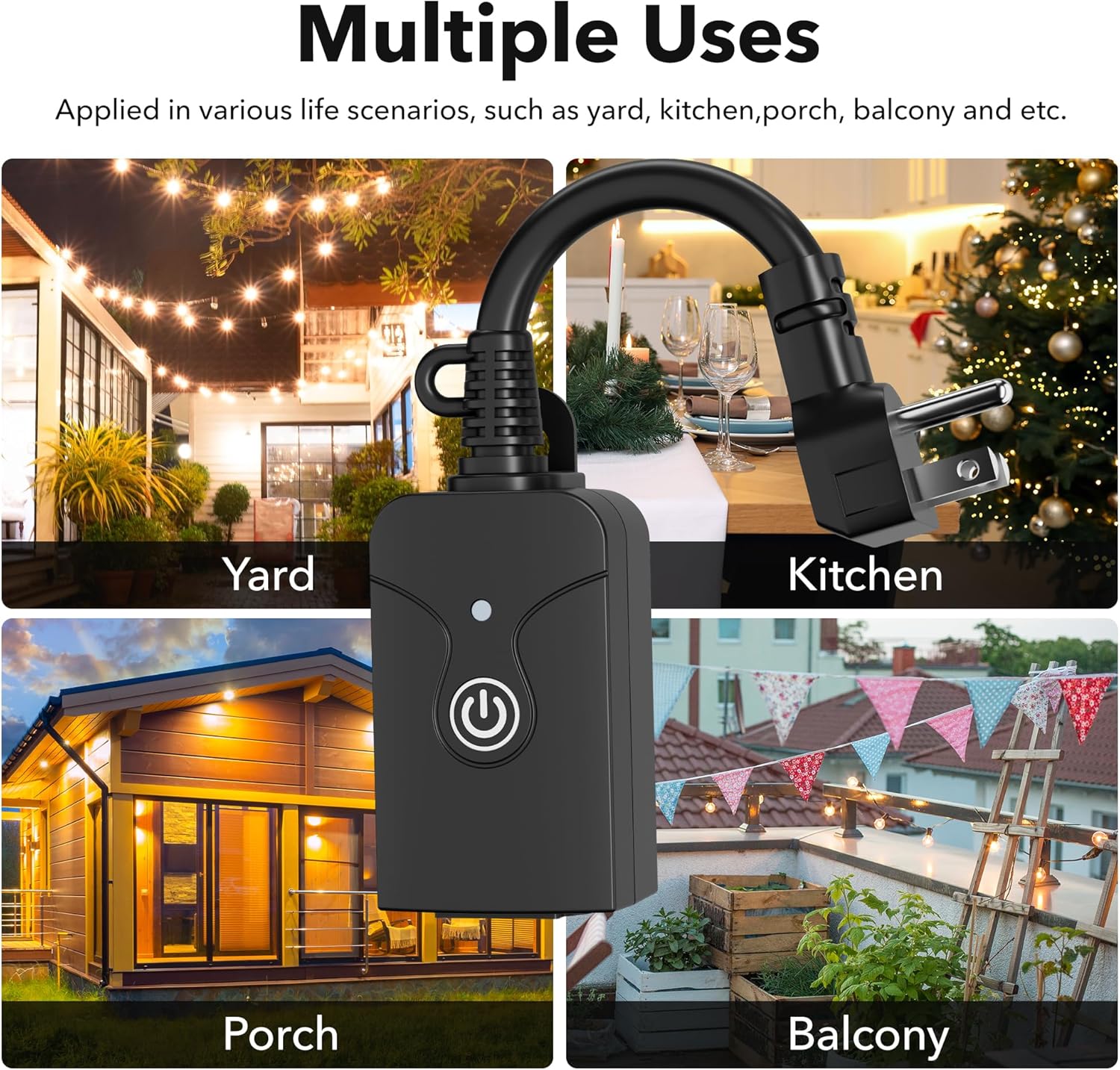 Outdoor Smart WiFi Plug Outlet, HBN Heavy Duty Wi-Fi Timer with One Grounded Outlet, Wireless Remote Control by App Compatible with Alexa and Google Home Assistant 2.4 GHz only, ETL Listed (1 Pack) - Image 8
