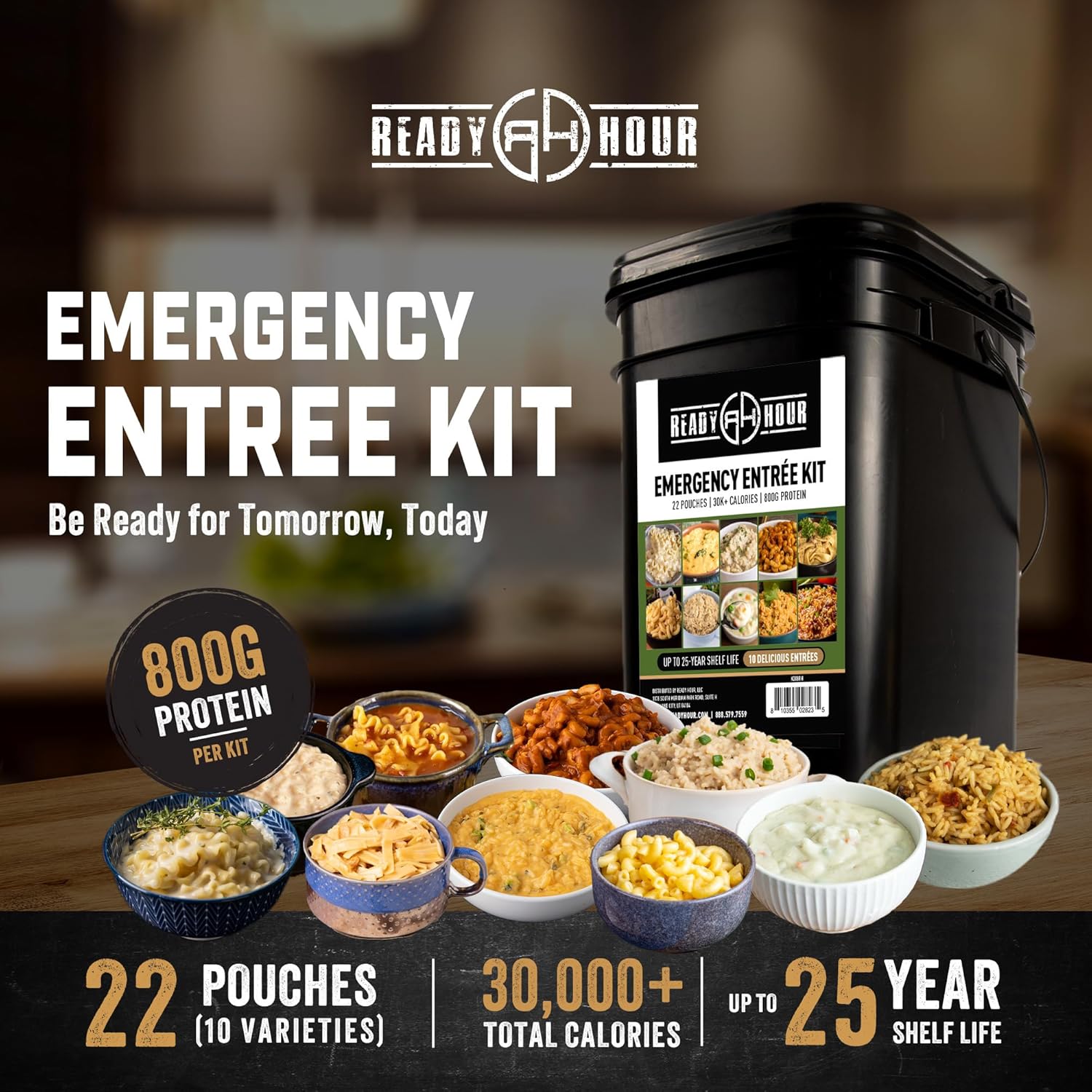 Ready Hour 120 Serving Entree Bucket-Freeze Dried Emergency Food Supply-Survival Meals with Long Shelf Life-Prepper Essentials for Disaster, Camping, Hiking, or Outdoor Use - Image 3