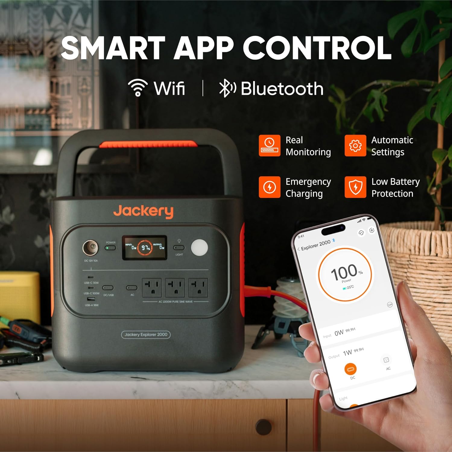 Jackery Explorer 2000 v2 Portable Power Station with 2x200W Solar Panels, 2042Wh LiFePo4 Battery, 2200W Solar Generator, 20ms UPS, USB-C PD 100W Fast Charging for Power Outages, Emergencies, Camping - Image 8