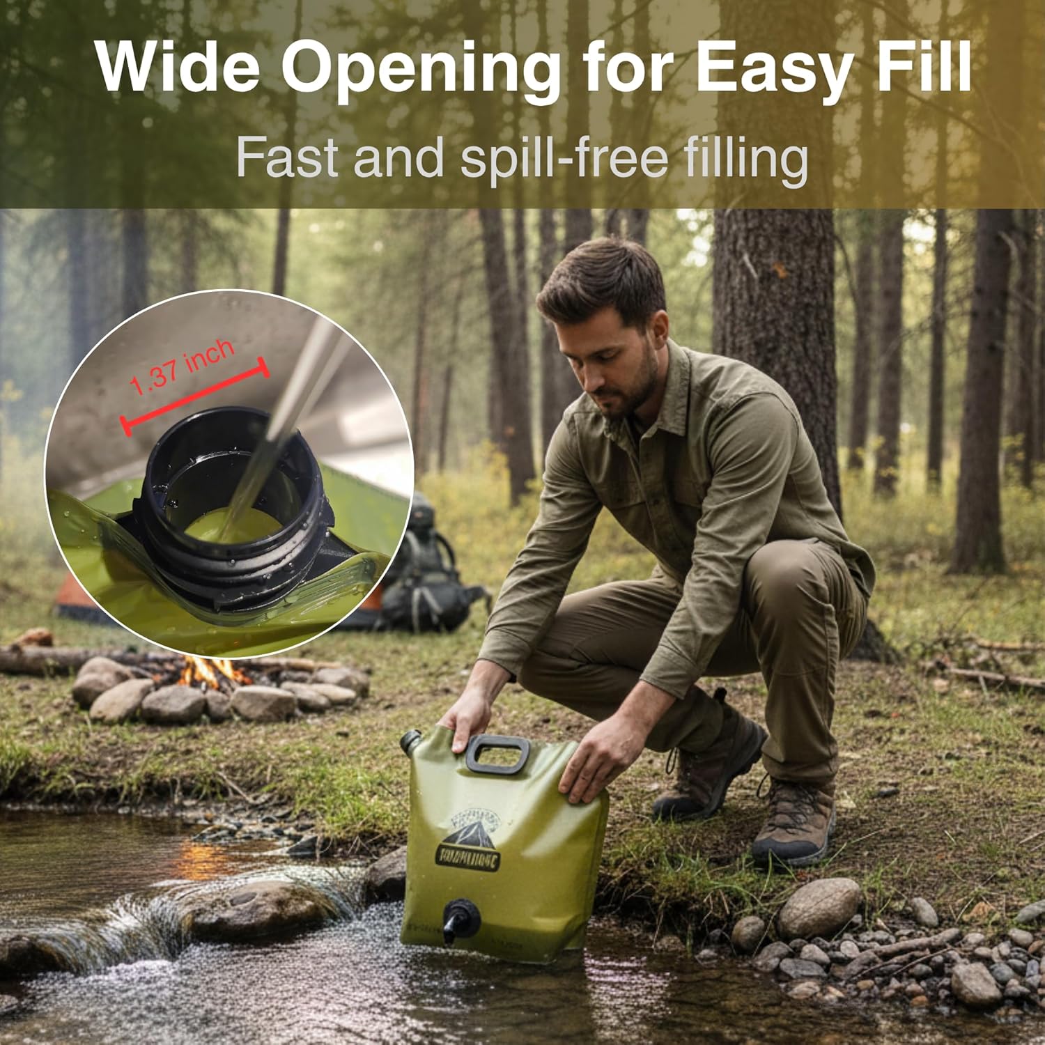 Camping Water Container 2 Gallon Collapsible Water Jug with Spout - Reusable Plastic Flasks, Foldable Empty Gallon Jug for Water Storage, Water Bag for Outdoor Hiking Emergency Prep (1 Pack) - Image 7