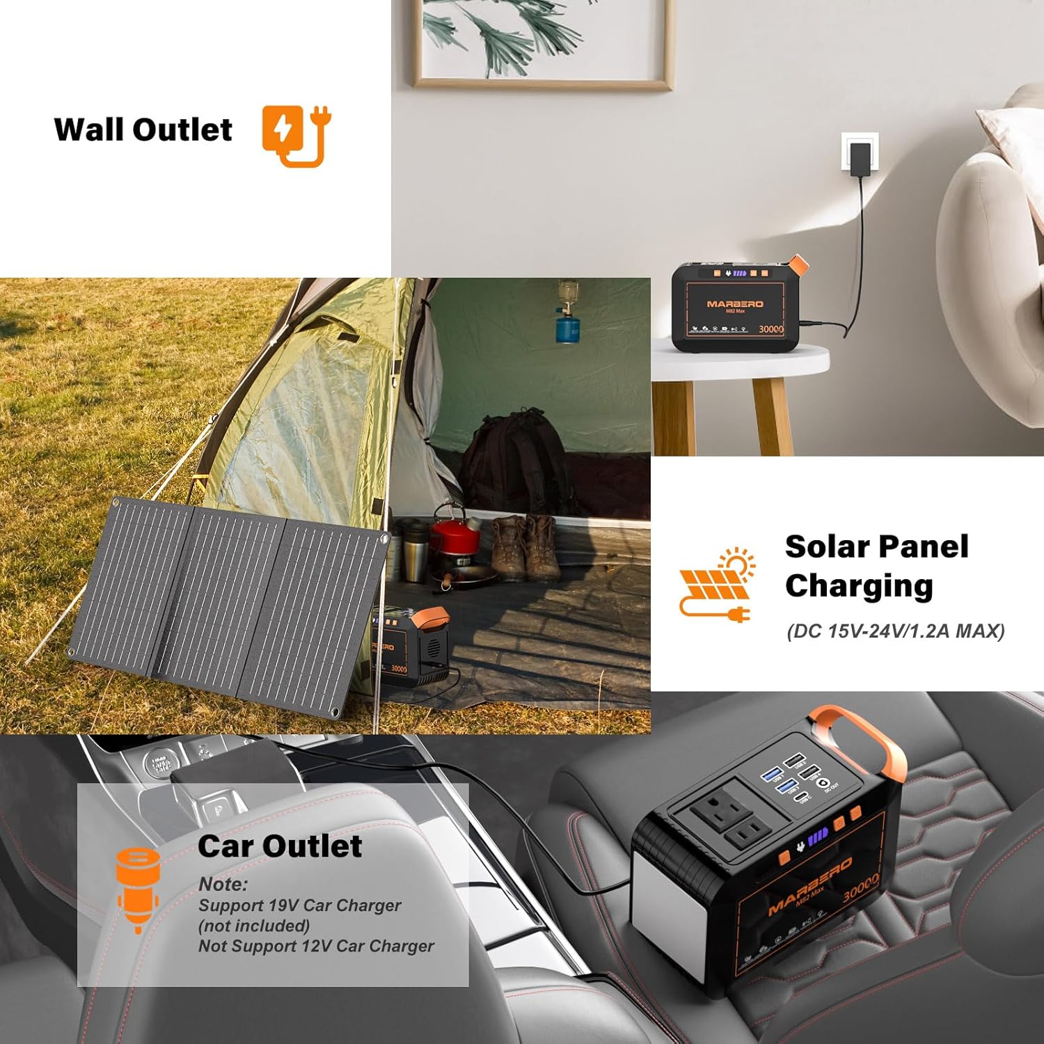 MARBERO Solar Generator 111Wh Portable Power Station with Solar Panel 30W Included Power Bank with AC Outlet 120W Surge for Home Outages Camping Outdoor Adventure Emergency - Image 6