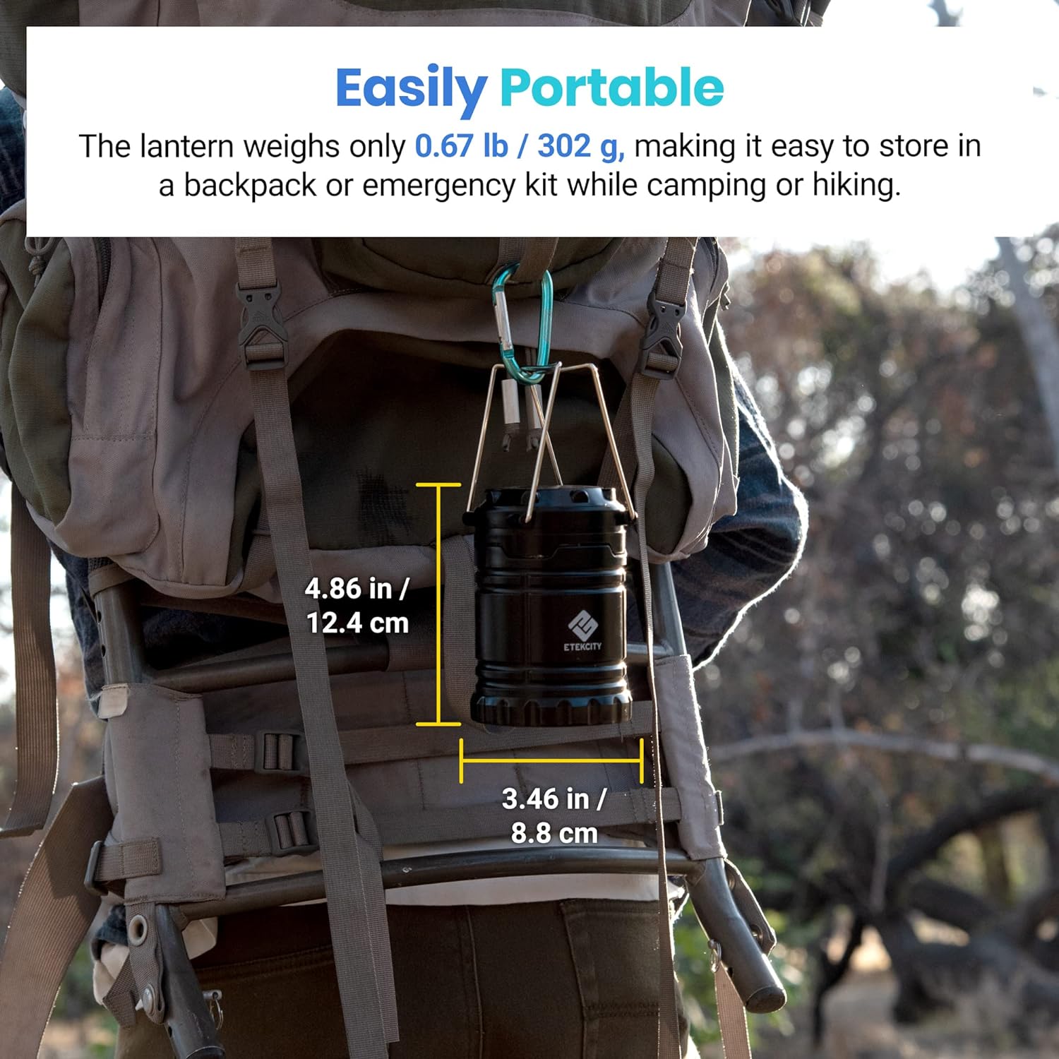 Etekcity Camping Lanterns for Power Outages 4 Pack, Flashlight for Camping Essentials, Survival Kit and Gear, Hurricane Preparedness Items, Emergency Led Battery Operated Lights, Black - Image 3