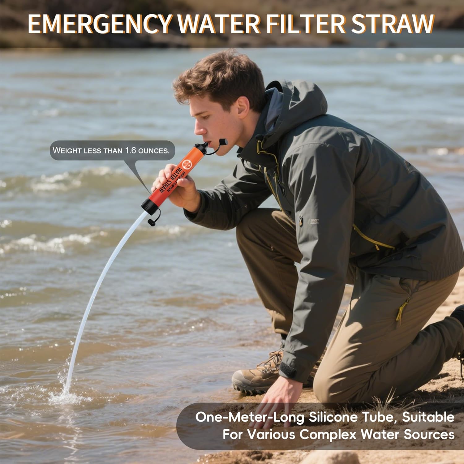 Straw Water Filter 5 Pack – Outdoor Camping & Hiking Survival Gear Kit for Family Use, Ultra-Light Personal Filter Straws for Backpacking, Travel, Bug-Out Bags and Emergency Preparedness - Image 5