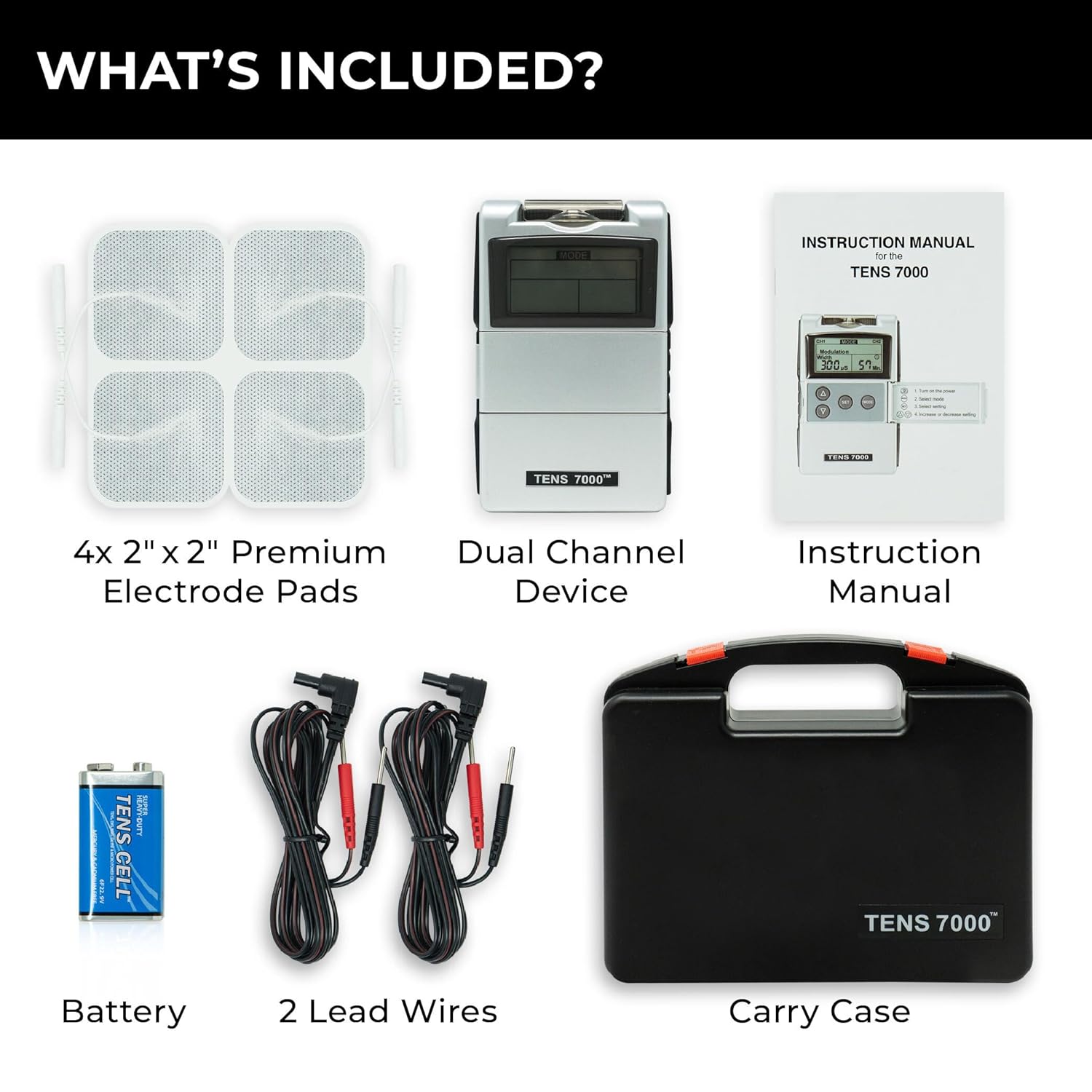 TENS 7000 Digital TENS Unit with Accessories - Muscle Stimulator Machine for Back Pain Relief, Sciatica, Neck, Nerve, Shoulder, Hip, Elbow, Muscle Pain Relief - Image 5