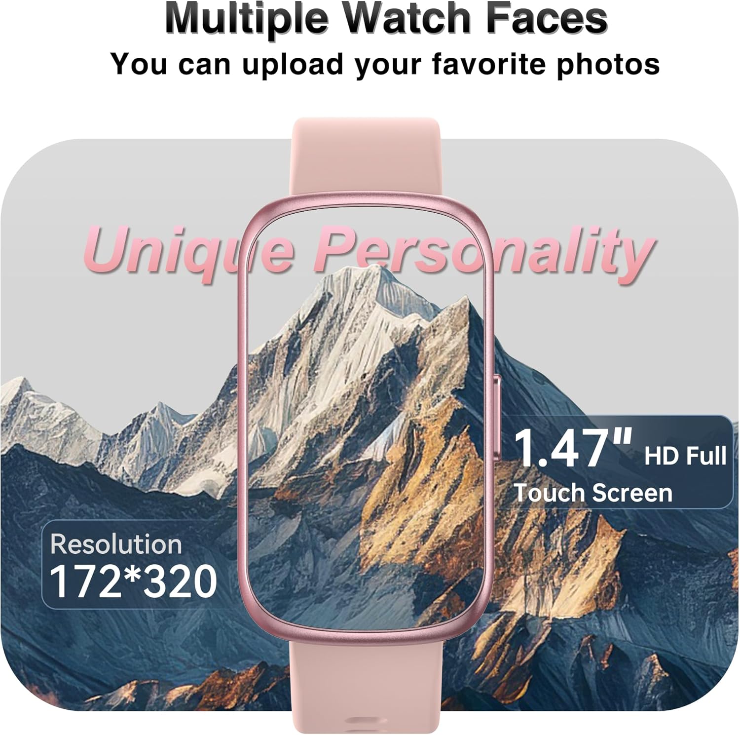 Fitness Tracker, Smart Watches for Women Men with 24/7 Heart Rate/Blood Pressure/Blood Oxygen Monitor, Sleep Tracker, Calories&Step Counter, IP68 Waterproof Health Activity Trackers for Android&iPhone - Image 6
