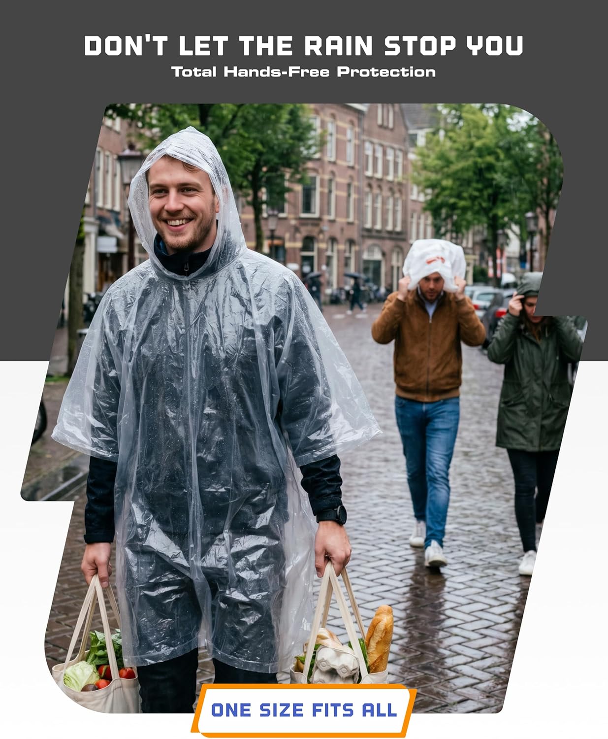 Hagon PRO Disposable Rain Ponchos for Adults (5 Pack) - Image 6