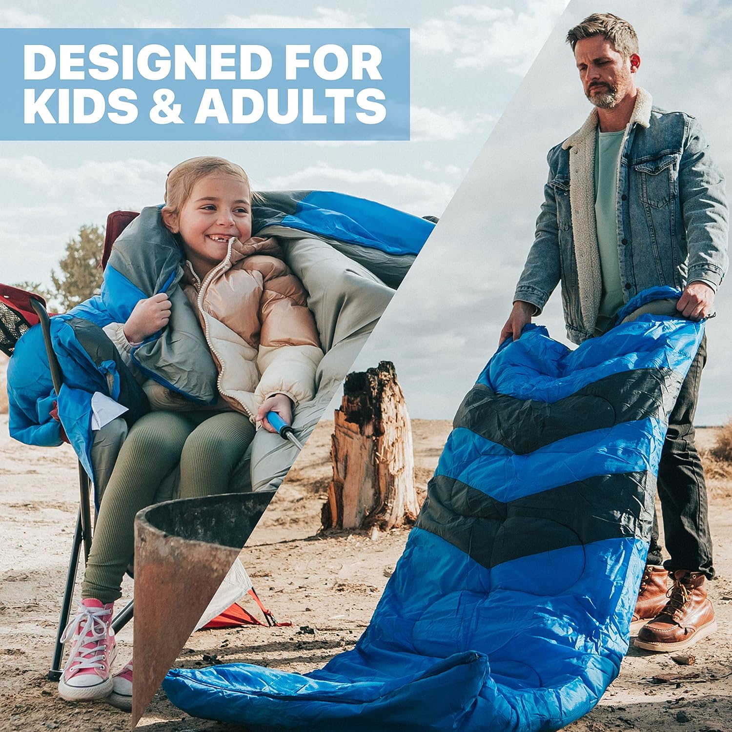 MalloMe Sleeping Bags for Adults Cold Weather & Warm - Backpacking Camping Sleeping Bag for Kids 10-12, Girls, Boys - Lightweight Compact Camping Essentials Gear Accessories Hiking Sleep Must Haves - Image 5