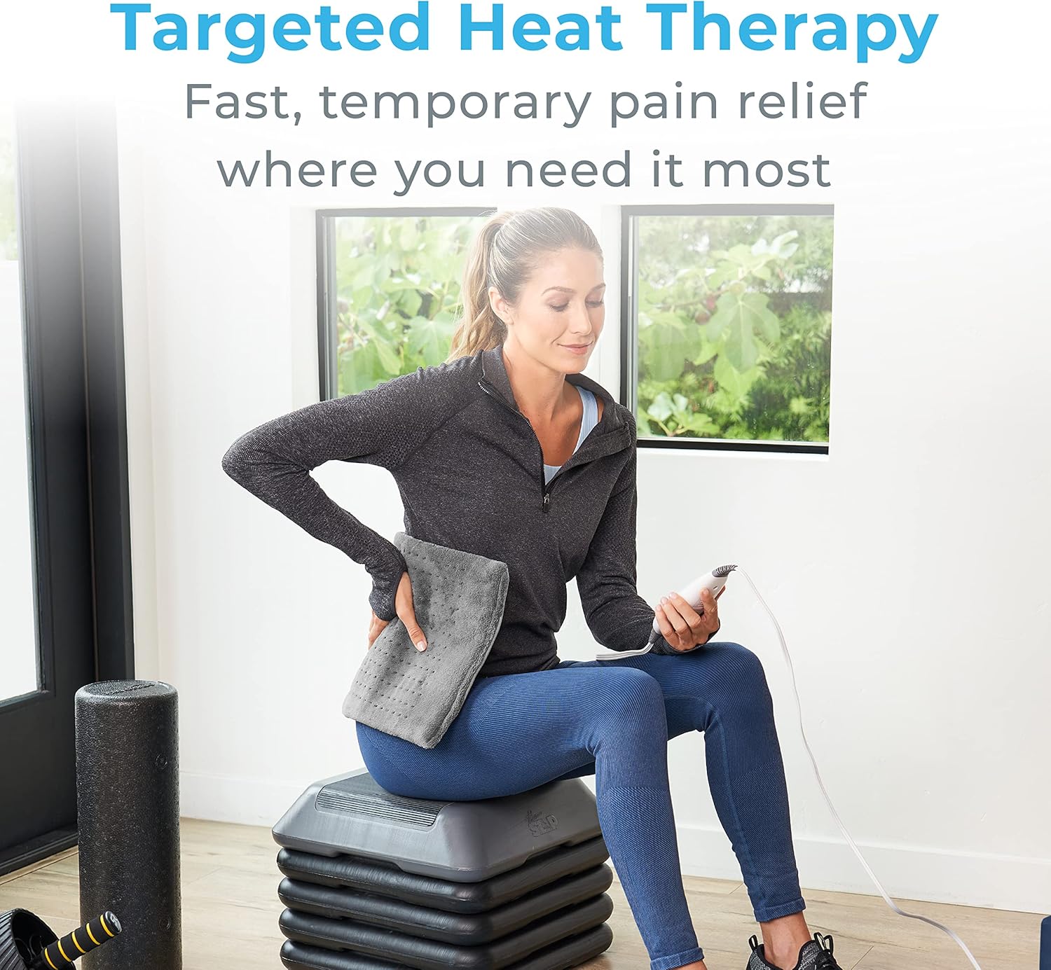 Pure Enrichment® PureRelief® XL Heating Pad - 12" x 24" Electric Heating Pad for Back Pain & Cramps, 6 Heat Settings, Soft Machine Wash Fabric, Auto-Off & Moist Heat (Charcoal Gray) - Image 2