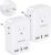2 Pack European Travel Adapter, US to Europe Plug Adaptor with 4 Outlets 3 USB Charging Ports, Type C Power Adapter for USA to EU Euro Spain France Iceland Germany Greece, White