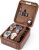 KAMIER Watch Case with Combination Lock – 4 Watch Storage and Jewelry Organizer – Watch Travel Case for Ring and Watch Storage, PU Leather Travel Watch Case, Ideal for Gift (With Gift Box), Brown
