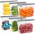 IDEATECH Reusable Bags Dishwasher Safe, BPA Free Reusable Gallon Freezer Bags, Stand Up Leakproof Food Storage Bags for Marinate Meats, Salad Fruit, Vegetables, Home Organization -Gray 6 Gallon